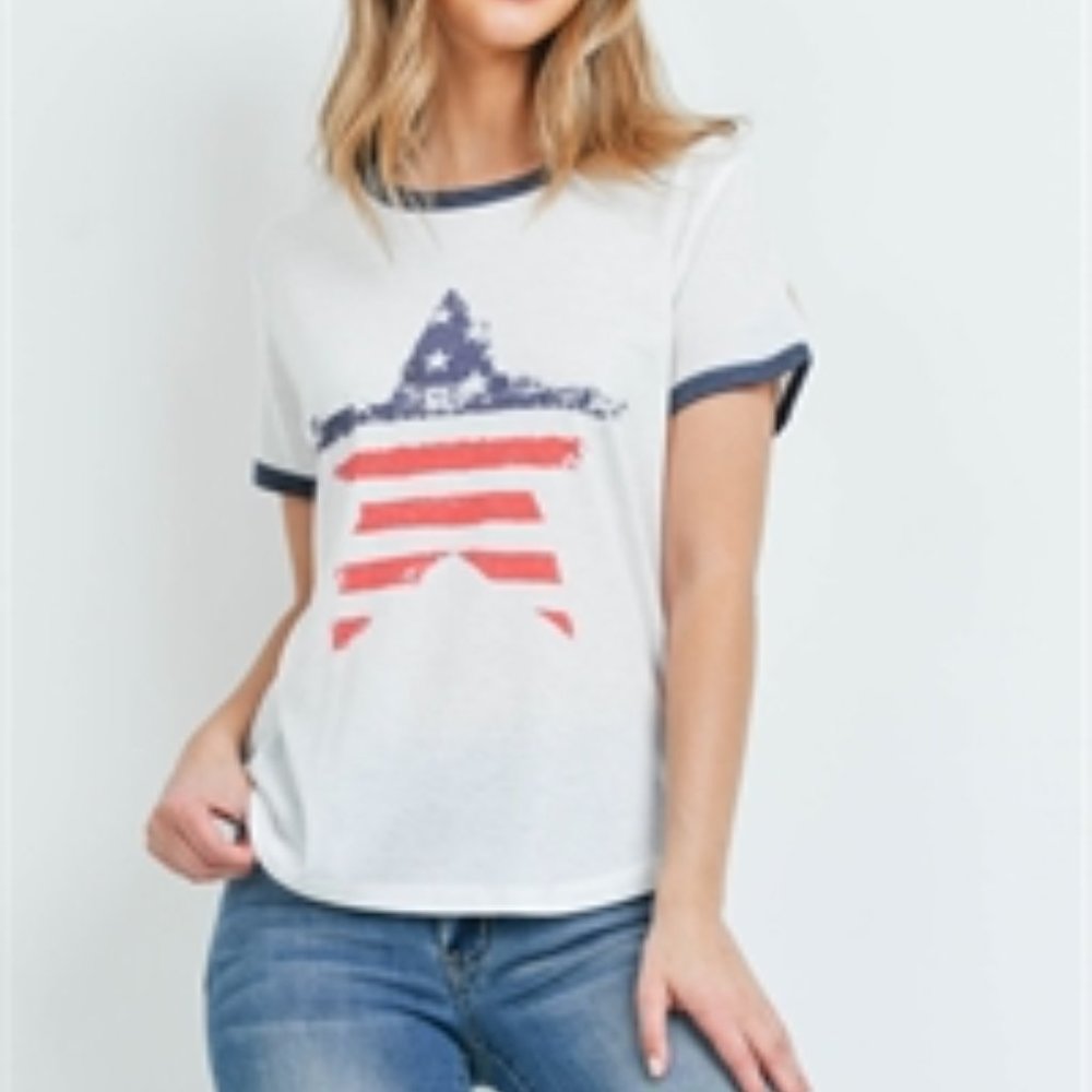 Star shaped Flag, Patriotic T-shirt